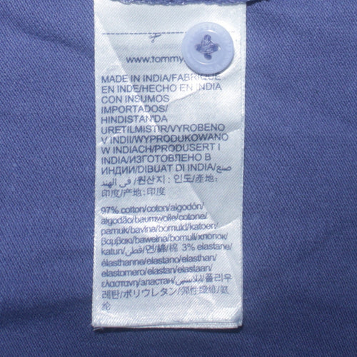 Tommy Jeans Men's Blue Cotton Stretch Polo Shirt Size S