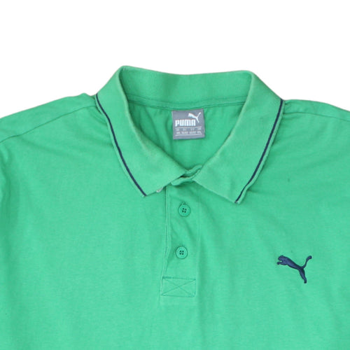 Puma Men's Green Cotton Short Sleeve Polo Shirt XL