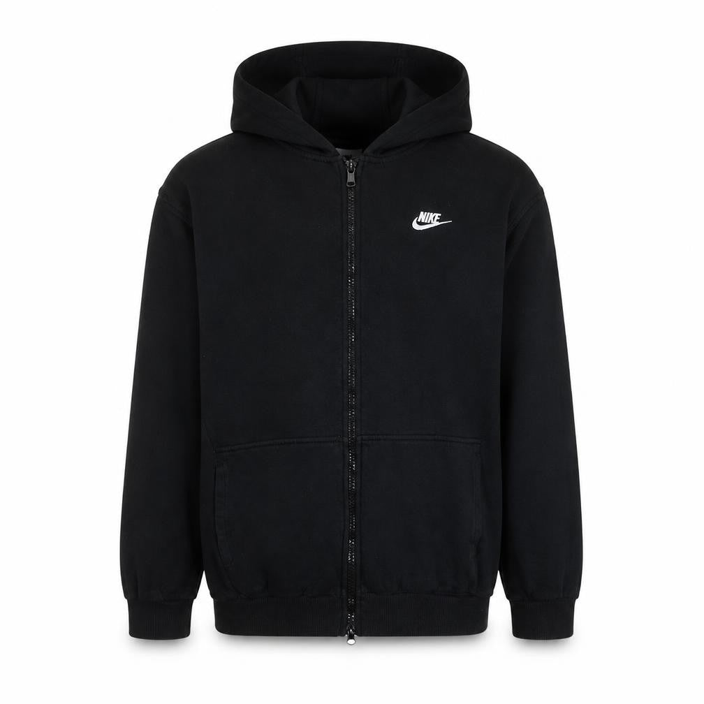 Nike Boys Black Full Zip Fleece Hoodie XL Logo Hooded Sweatshirt