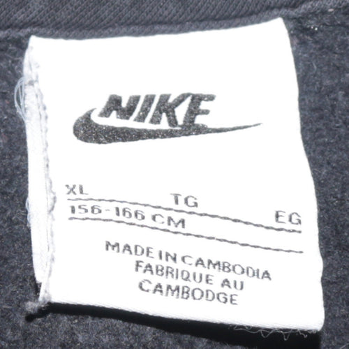 Nike Boys Black Full Zip Fleece Hoodie XL Logo Hooded Sweatshirt