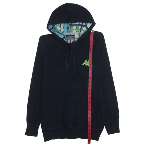 Kappa Men’s Blue Pullover Hoodie Large Logo Sportswear Cotton