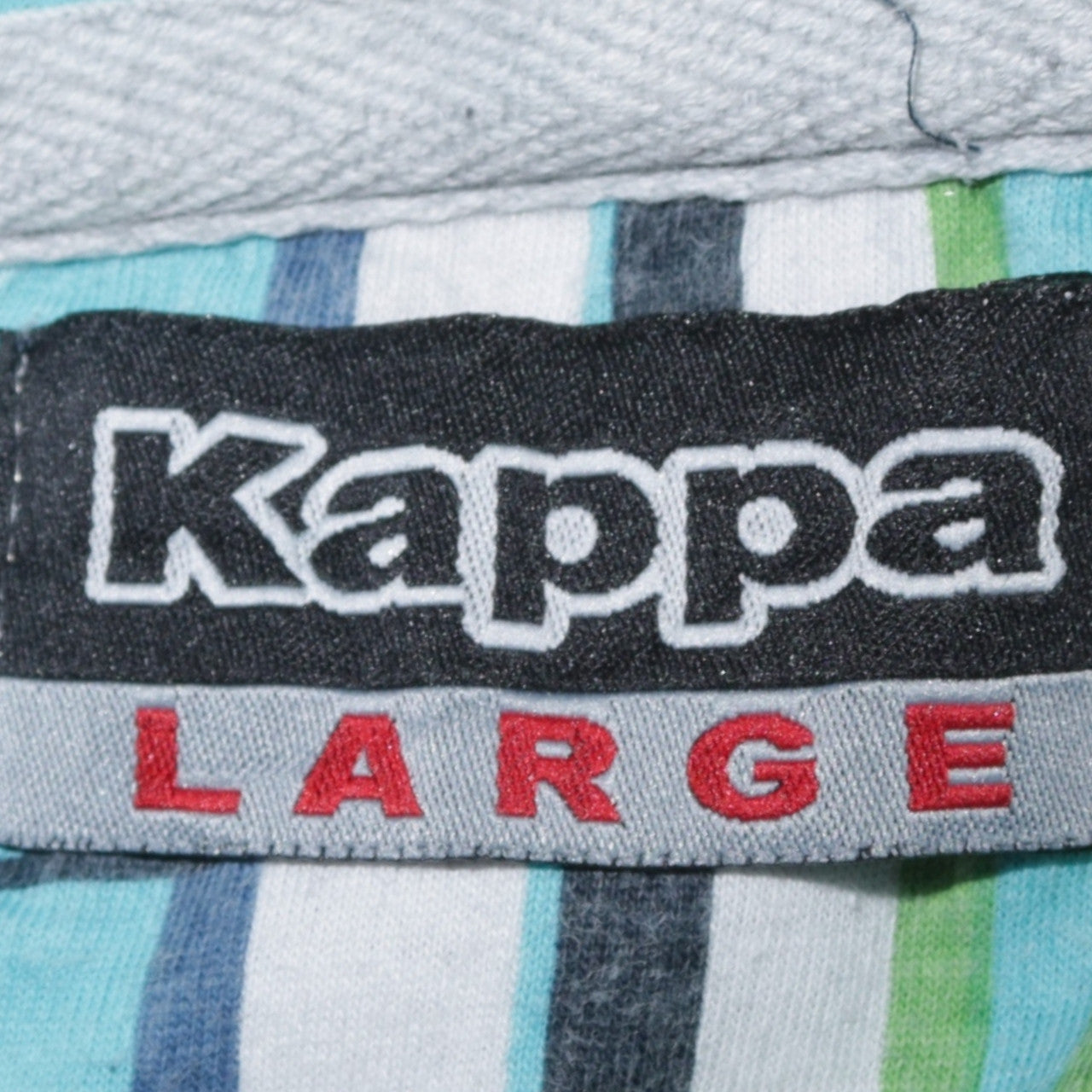 Kappa Men’s Blue Pullover Hoodie Large Logo Sportswear Cotton