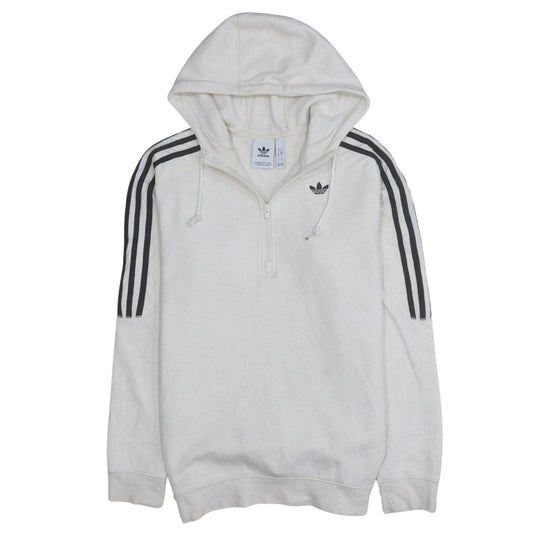 Adidas Men's White 1/2 Zip Hoodie Small Classic Sports Top