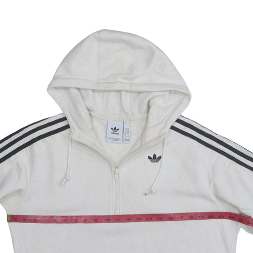Adidas Men's White 1/2 Zip Hoodie Small Classic Sports Top