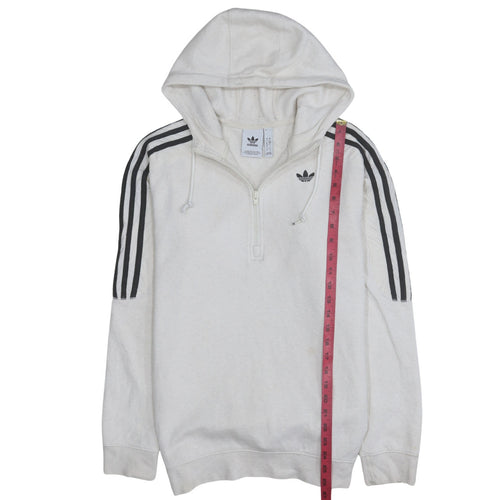Adidas Men's White 1/2 Zip Hoodie Small Classic Sports Top