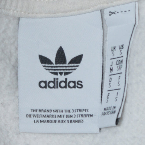 Adidas Men's White 1/2 Zip Hoodie Small Classic Sports Top