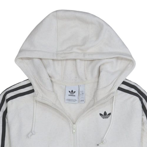 Adidas Men's White 1/2 Zip Hoodie Small Classic Sports Top