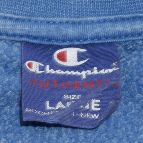 Champion Men's Blue Crew Neck Pullover Sweatshirt Large