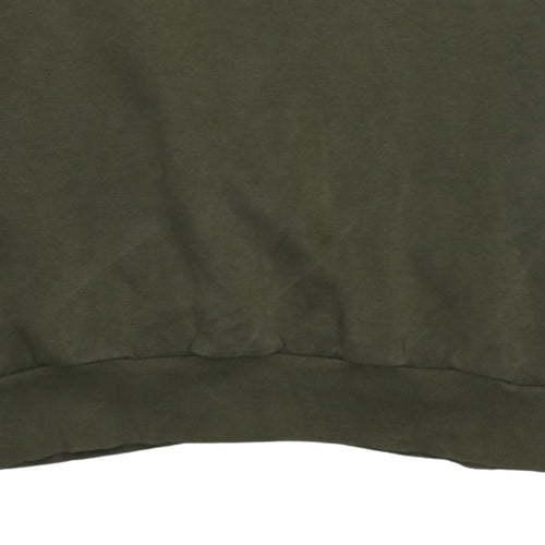 Puma Men's Green Pullover Sweatshirt M Regular Fit Logo Crew Neck