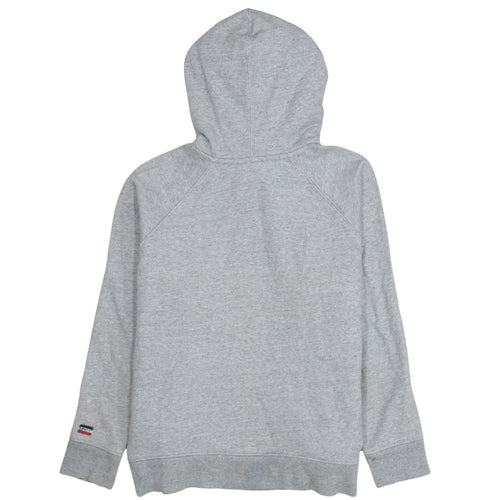 Levi's Women Grey Pullover Hoodie L Logo Print Cotton Blend