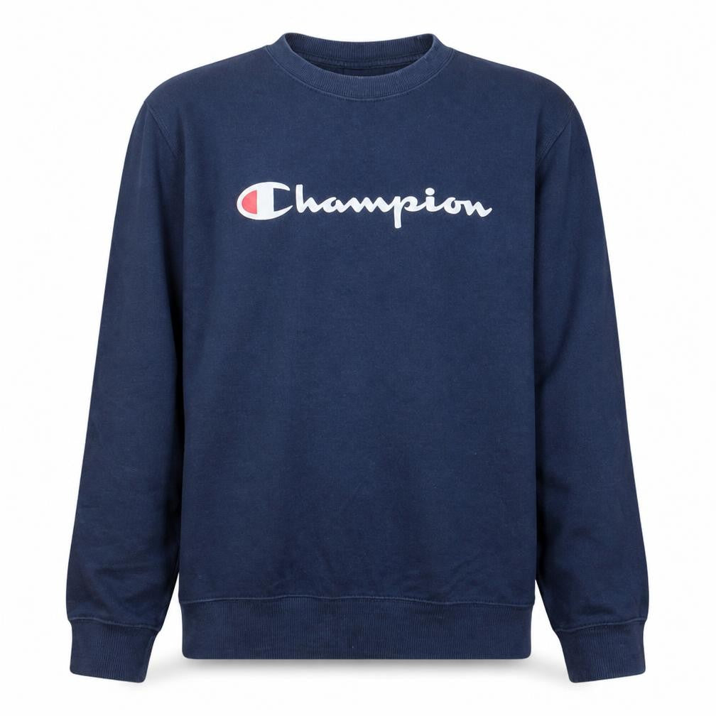 Champion Men's Blue Medium Logo Pullover Sweatshirt