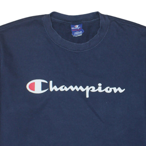 Champion Men's Blue Medium Logo Pullover Sweatshirt