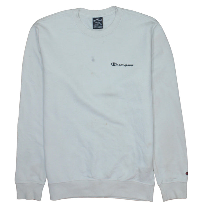 Champion Mens White Small Pullover Crew Neck Sweatshirt