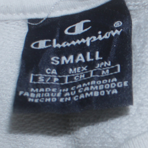 Champion Mens White Small Pullover Crew Neck Sweatshirt