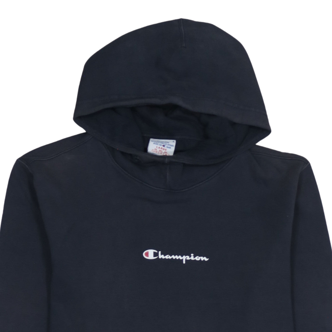 Champion Men's Black Pullover Hoodie L Embroidered Logo Sportswear