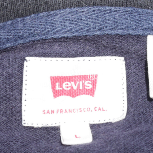 Levi's Men's Navy Striped Cotton Polo Shirt Size L Classic Fit