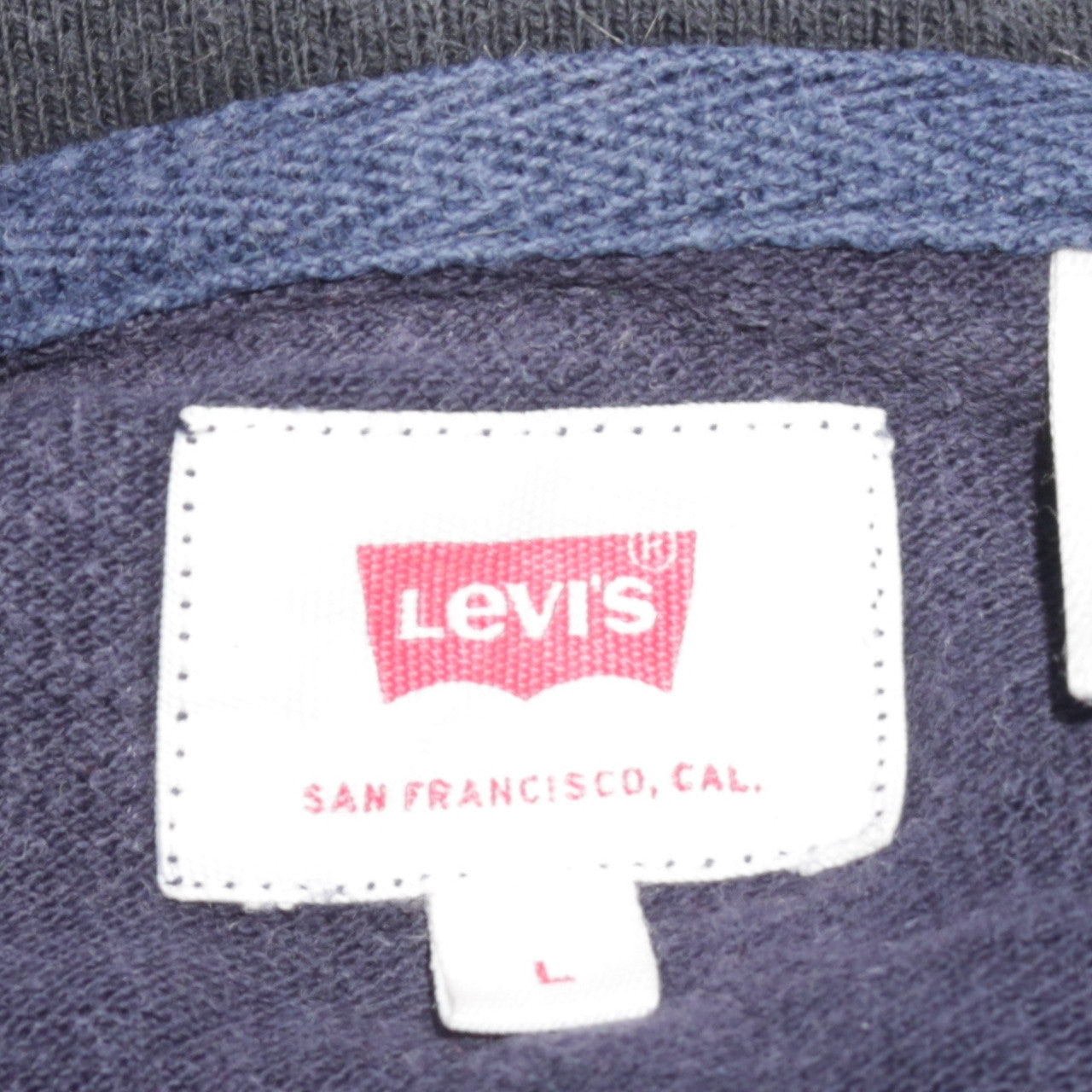 Levi's Men's Navy Striped Cotton Polo Shirt Size L Classic Fit