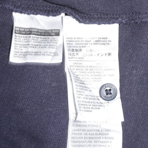 Levi's Men's Navy Striped Cotton Polo Shirt Size L Classic Fit