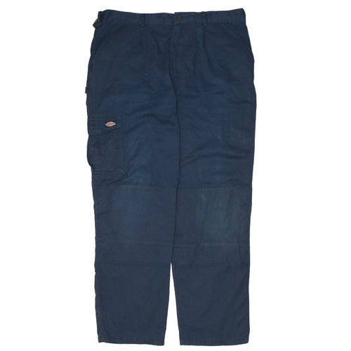 Dickies Redhawk Men Blue Cargo Workwear Trousers 40 Regular Cotton Blend