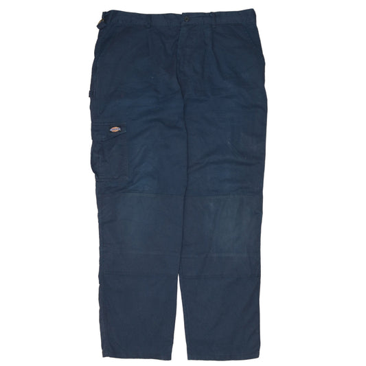 Dickies Redhawk Men Blue Cargo Workwear Trousers 40 Regular Cotton Blend