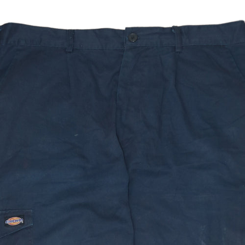 Dickies Redhawk Men Blue Cargo Workwear Trousers 40 Regular Cotton Blend