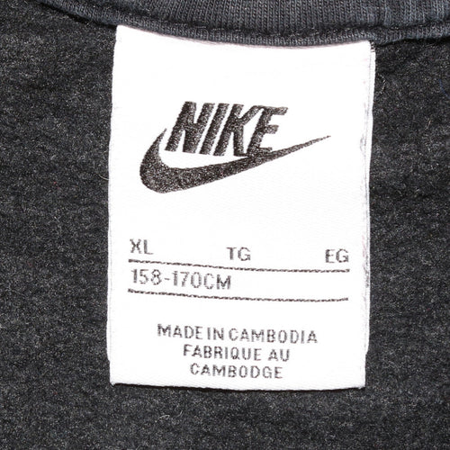 Nike Boys Black XL Pullover Fleece Sweatshirt with Logo Graphic