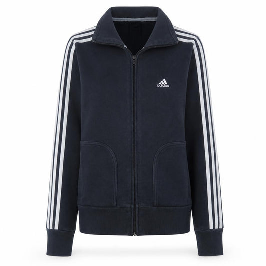 Adidas Women's Blue Track Jacket Size 12 Full Zip Sportswear