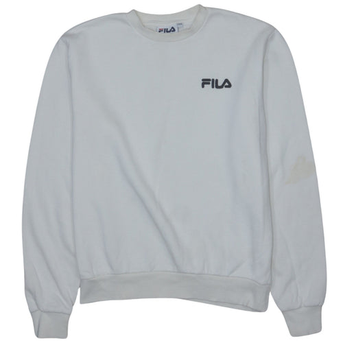 FILA Womens White XS Crew Neck Pullover Logo Sweatshirt