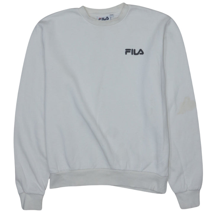 FILA Womens White XS Crew Neck Pullover Logo Sweatshirt