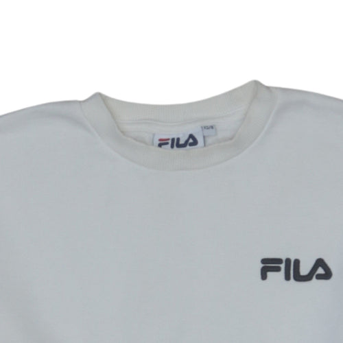 FILA Womens White XS Crew Neck Pullover Logo Sweatshirt