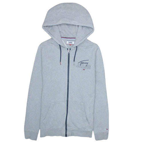 Tommy Jeans Men's Grey Full Zip Hoodie Sweatshirt Size L