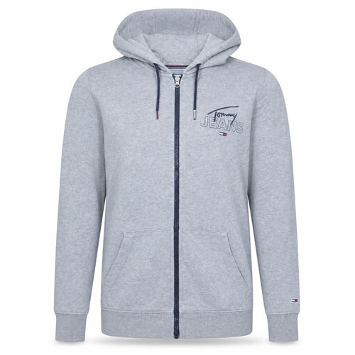 Tommy Jeans Men's Grey Full Zip Hoodie Sweatshirt Size L