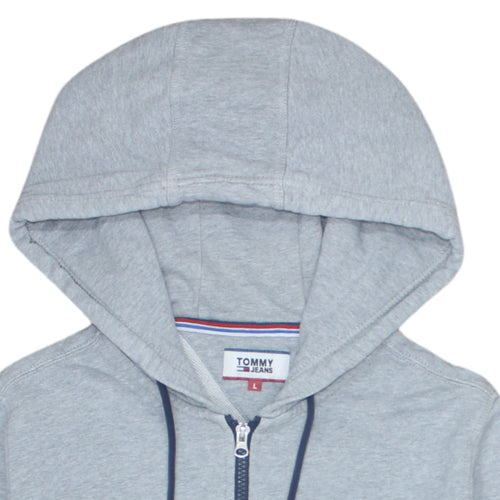 Tommy Jeans Men's Grey Full Zip Hoodie Sweatshirt Size L