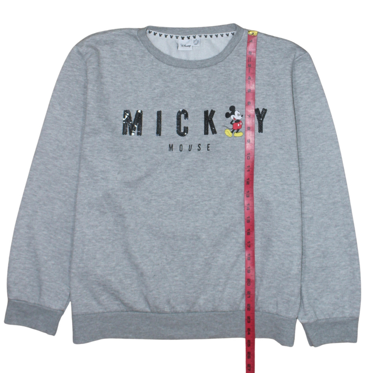 Disney Women Grey Mickey Mouse Sequin Sweatshirt XL Casual