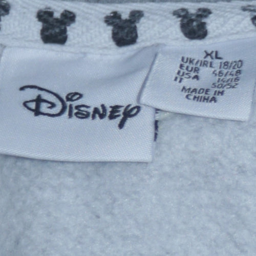 Disney Women Grey Mickey Mouse Sequin Sweatshirt XL Casual
