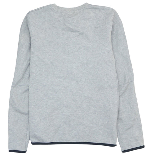 Nike Men's Grey Small Pullover Crew Neck Sweatshirt Zip Pocket