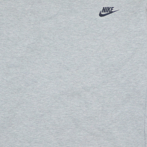Nike Men's Grey Small Pullover Crew Neck Sweatshirt Zip Pocket