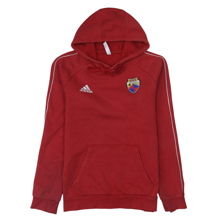 Adidas Men's Red Pullover Hoodie Small Embroidered Sports Style