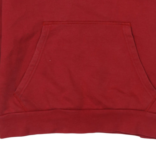 Adidas Men's Red Pullover Hoodie Small Embroidered Sports Style