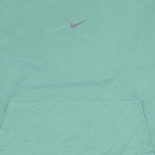 Nike Men Green Pullover Hoodie M Regular Fit Lightweight Sportswear