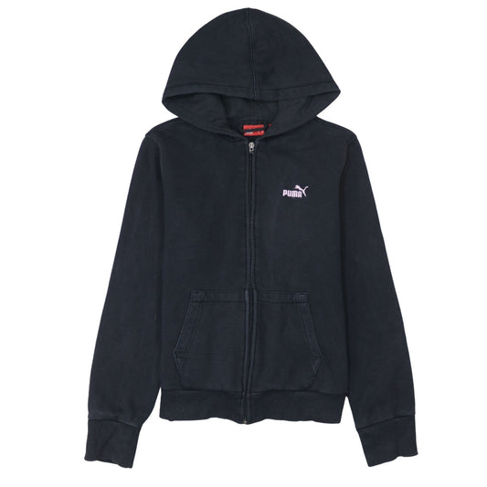 Puma Women's Black Full Zip Hoodie Size 14 Cotton Blend Casual