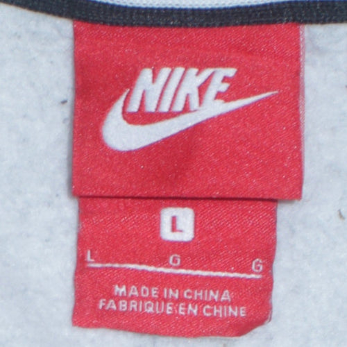 Nike Mens Grey Full Zip Hoodie L Sportswear Fleece Jacket