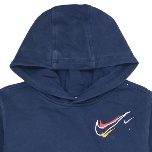 Nike Boys Blue Pullover Hoodie XL Fleece Casual Graphic Sportswear