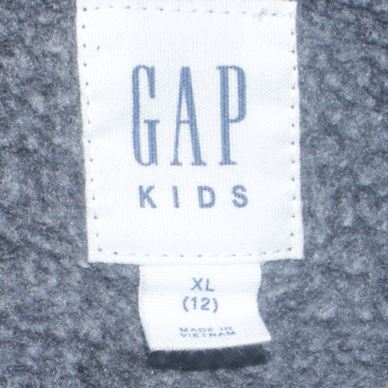 GAP Boys Grey Full Zip Hoodie Size 12 Years Fleece Cotton Logo Zip