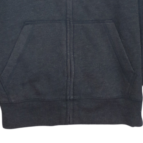 GAP Boys Grey Full Zip Hoodie Size 12 Years Fleece Cotton Logo Zip
