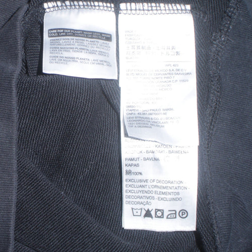 Levi's Mens Black Pullover Hoodie XS Cotton Fleece Sweatshirt