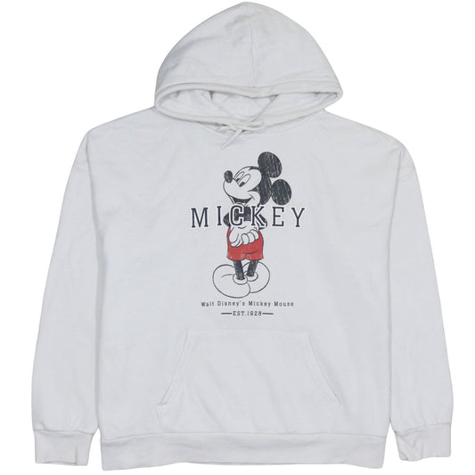 Disney Primark Women's White Mickey Mouse Pullover Hoodie XL