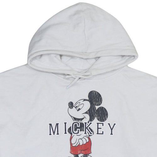 Disney Primark Women's White Mickey Mouse Pullover Hoodie XL