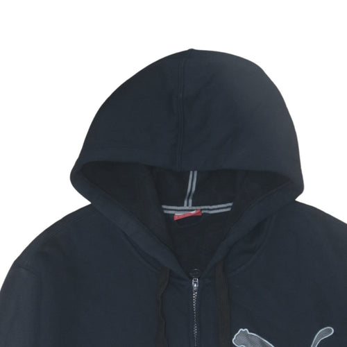 Puma Men's Black Full Zip Hoodie XL Logo Fleece Sweatshirt