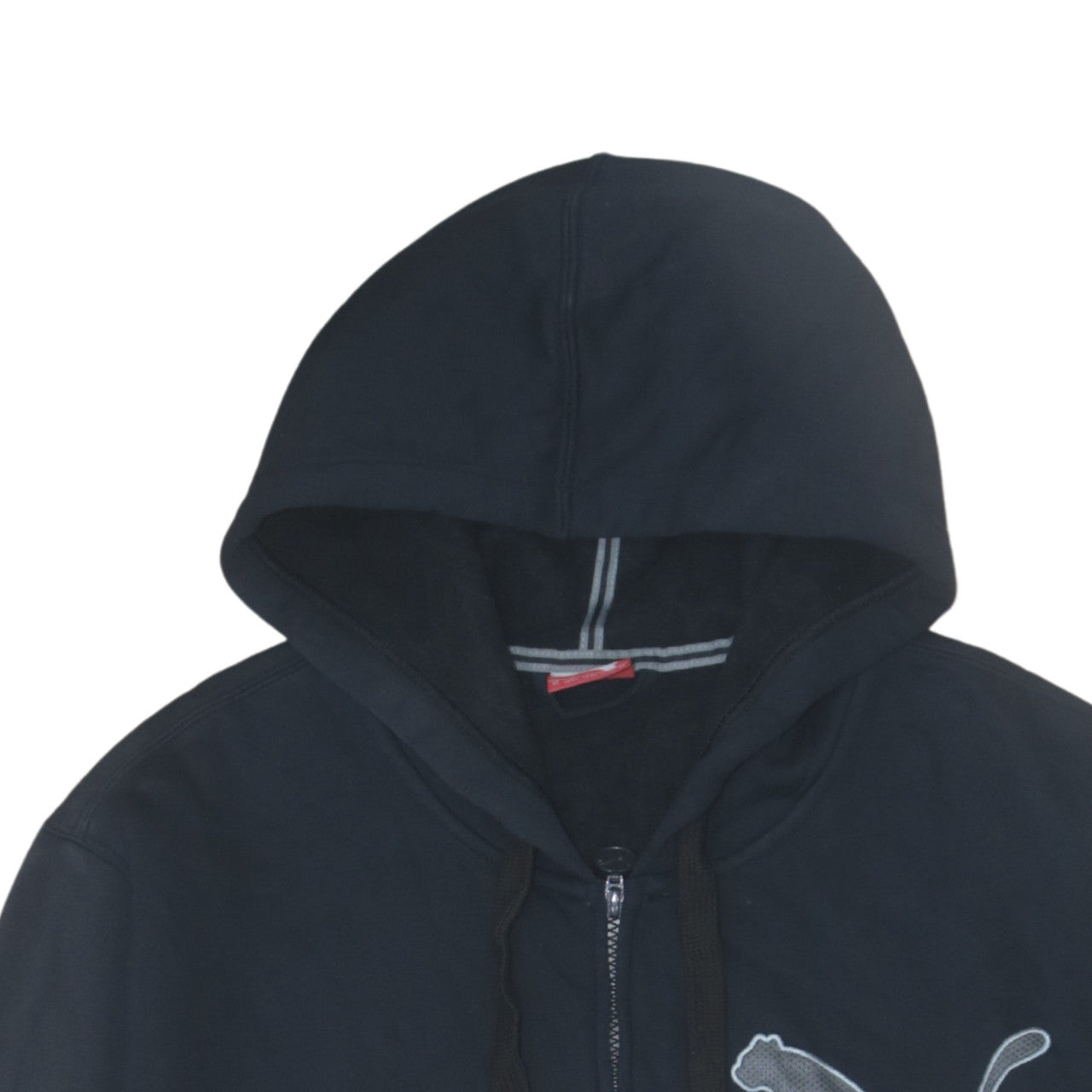 Puma Men's Black Full Zip Hoodie XL Logo Fleece Sweatshirt